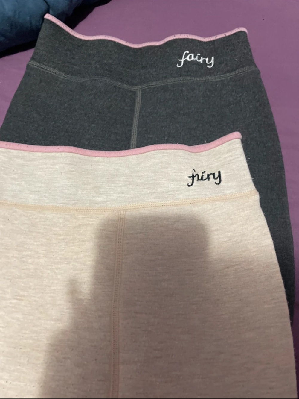 Women's Ribbed Waistband Skirt Set in Charcoal and Light Pink